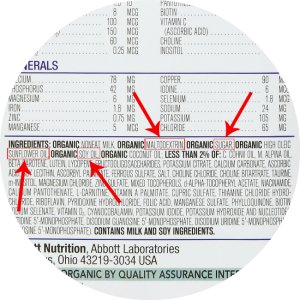 Similac Sensitive ingredients 